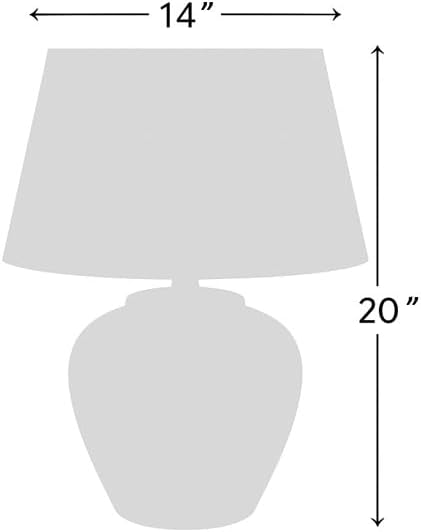 20" Sand Beige Ceramic Fabric Shade Table Lamp