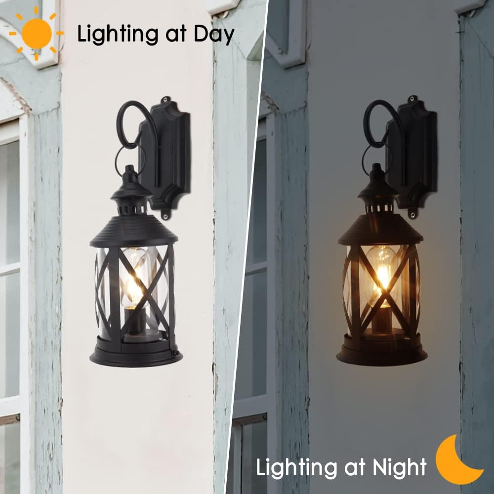 10" Black Battery Metal Lamps Set of 2