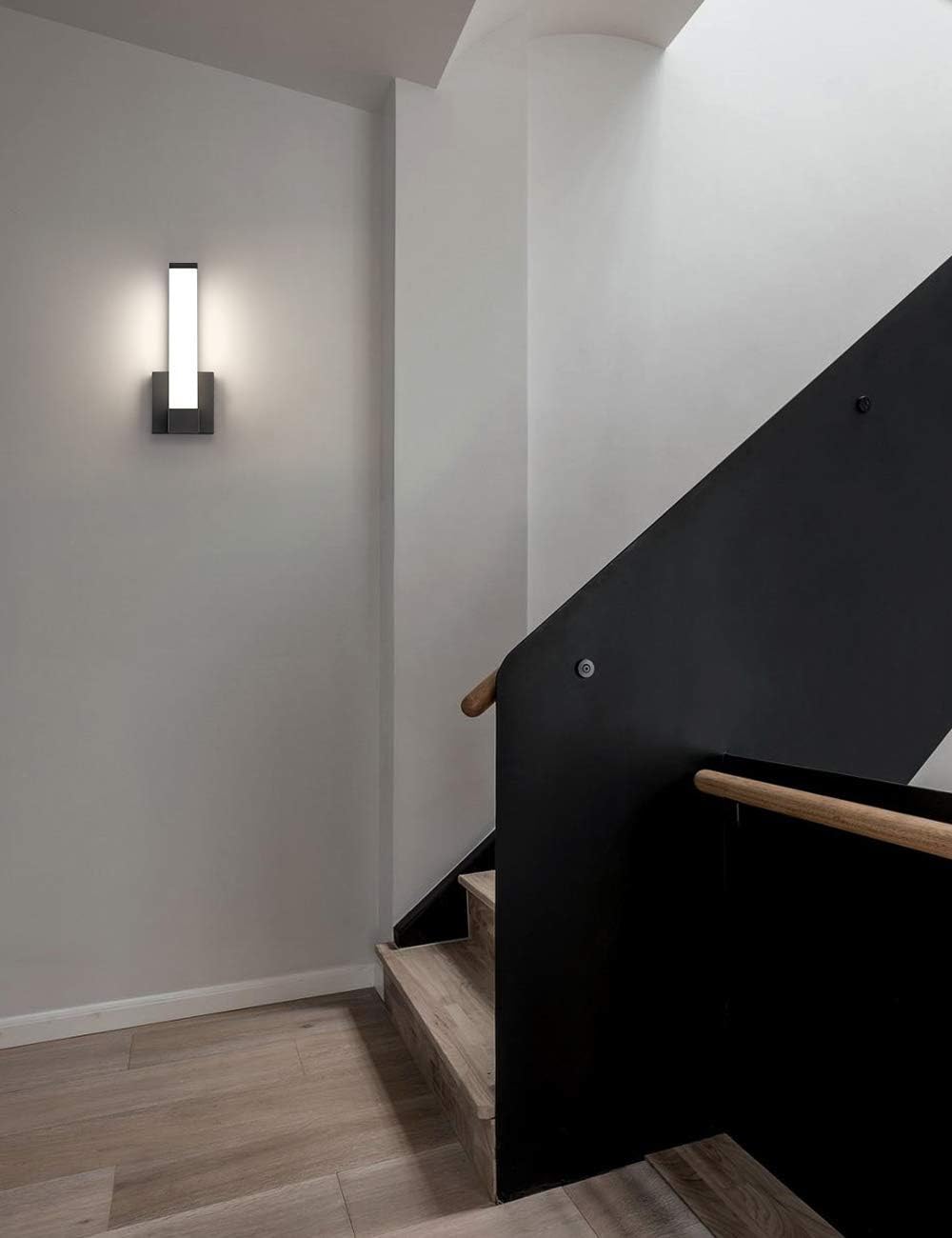 12" Black 12W 4000K LED Indoor Wall Sconce