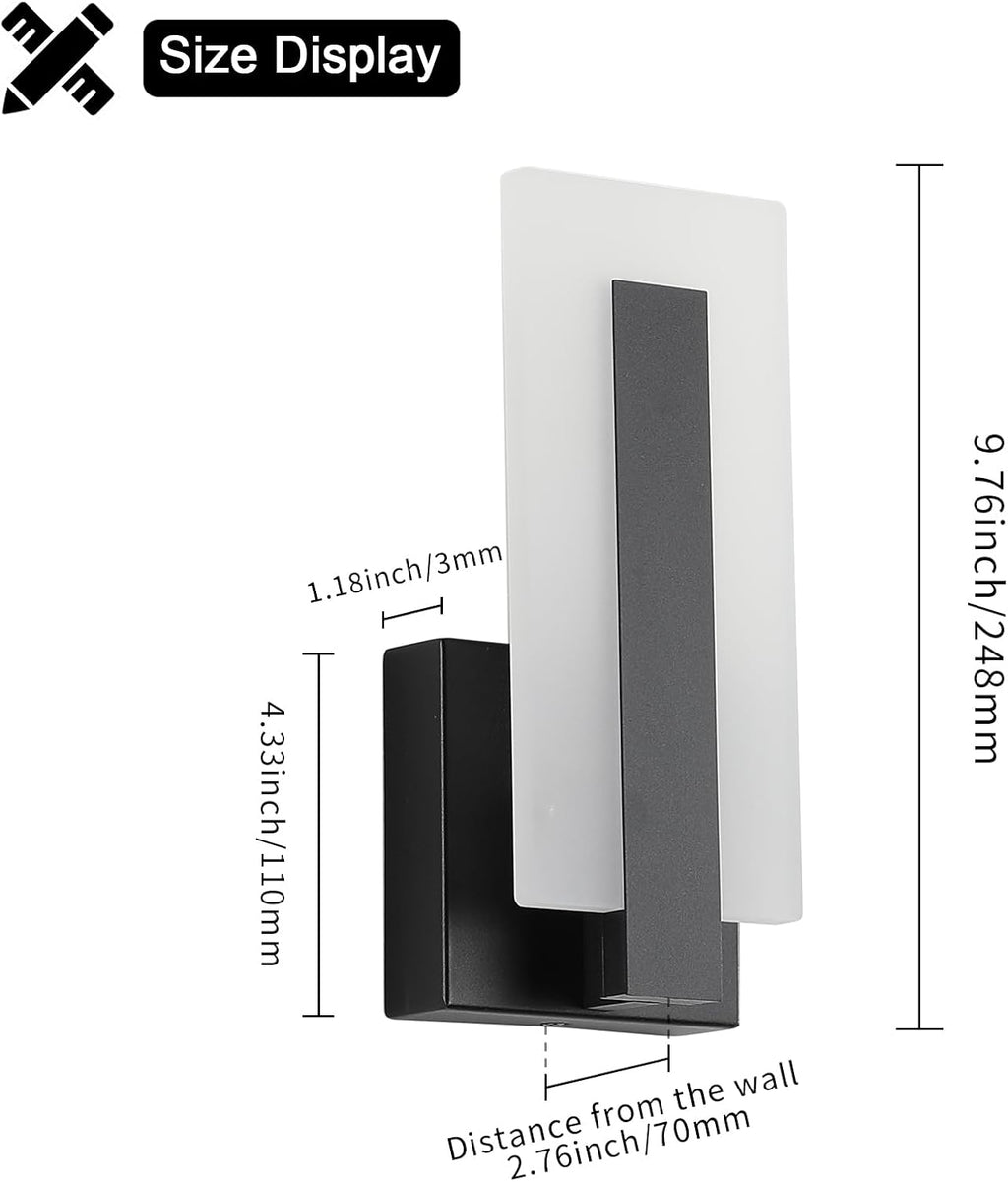 Black Up & Down 3000K LED Wall Sconces Set of 2