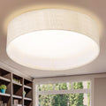 12" 24W Dimmable 5CCT Fabric Drum LED Ceiling Light