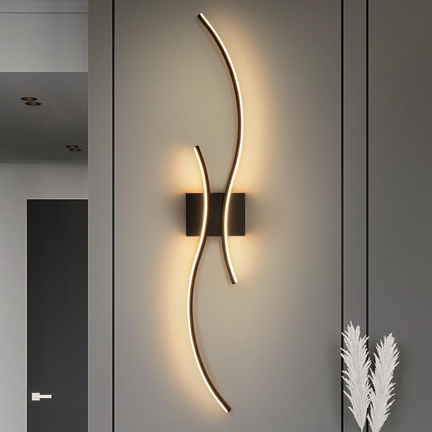 39" Black 3000K LED Bathroom Vanity Wall Sconce