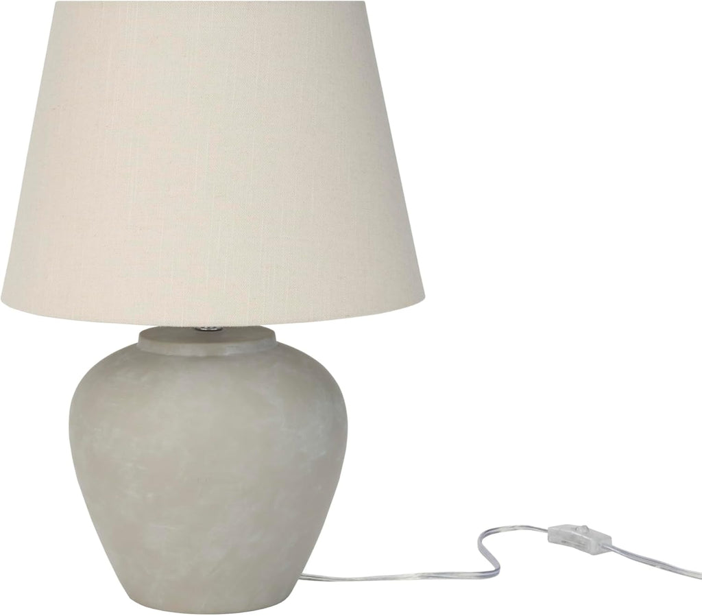 20" Sand Beige Ceramic Fabric Shade Table Lamp