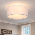 12.59" Double Fabric Drum 3-Light Ceiling Light