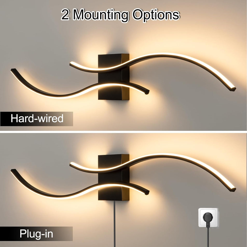39" Black 3000K LED Bathroom Vanity Wall Sconce