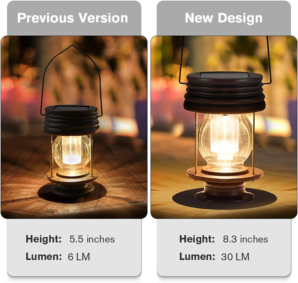 2 Pack Waterproof Solar Hanging Lanterns