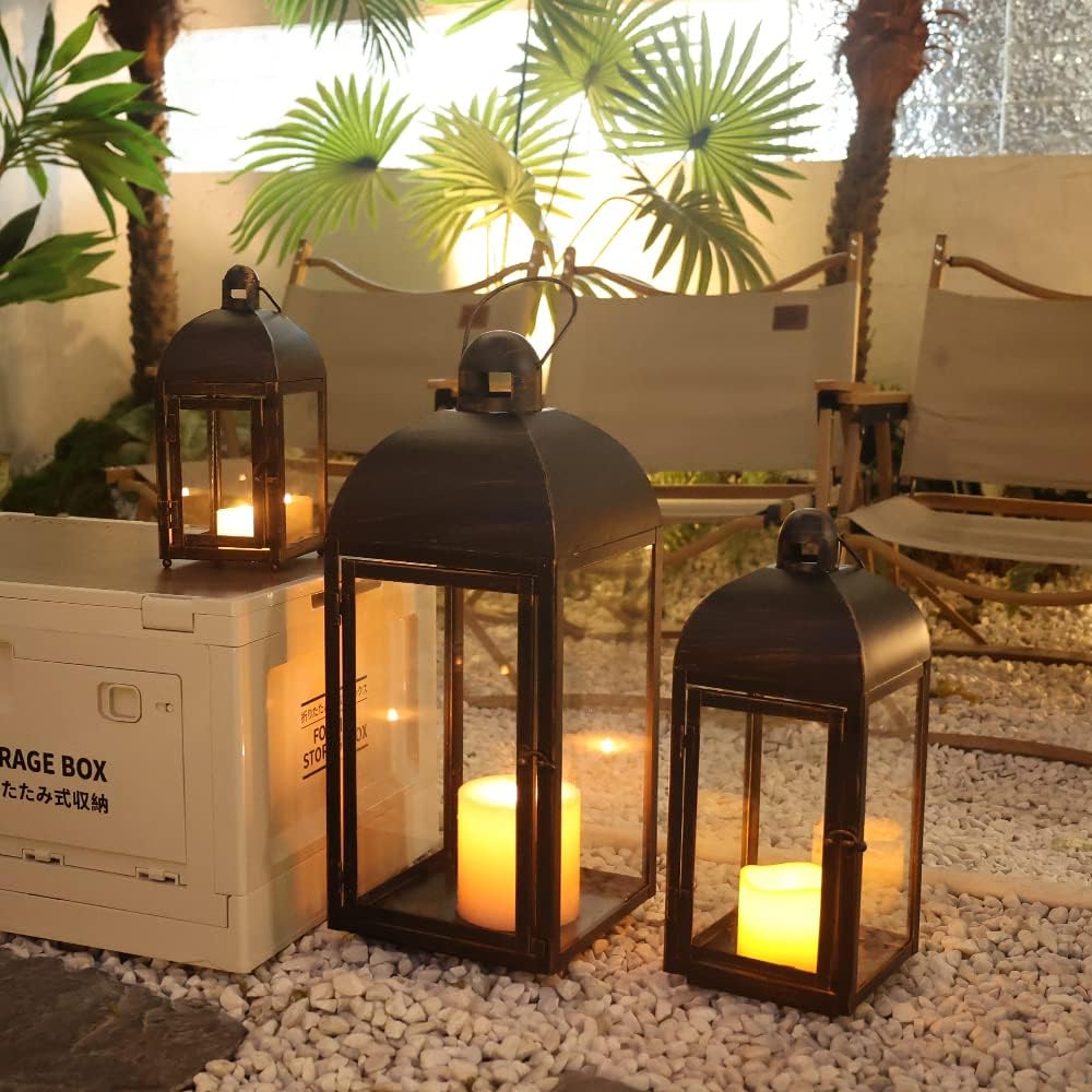 23" Bronze Lanterns Set of 3