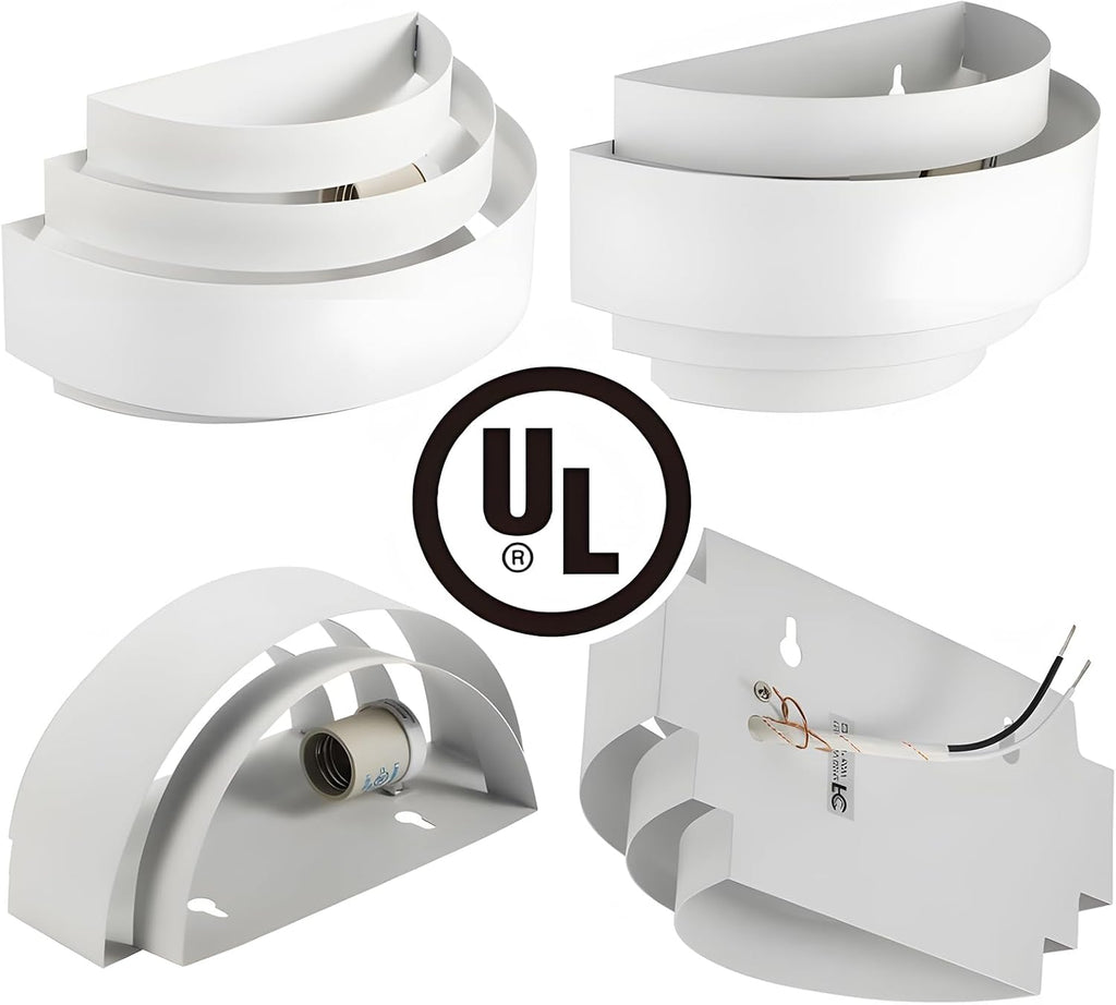 White Half Moon Metal Modern Indoor Wall Sconce 1 Pack