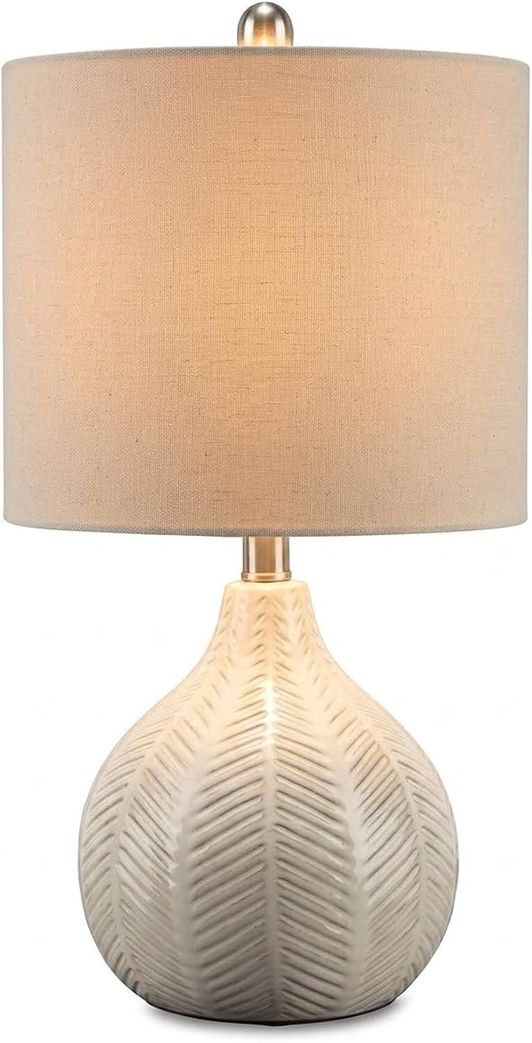 21" Off White Ceramic Table Lamp