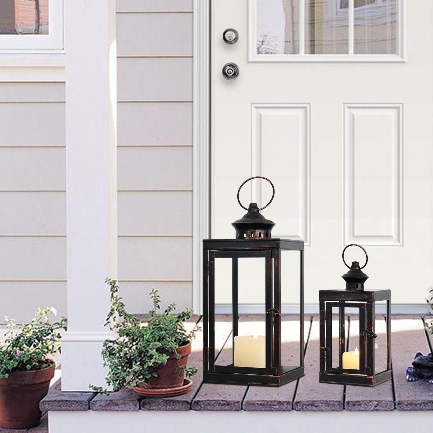 14&10" Metal Lanterns Set of 2