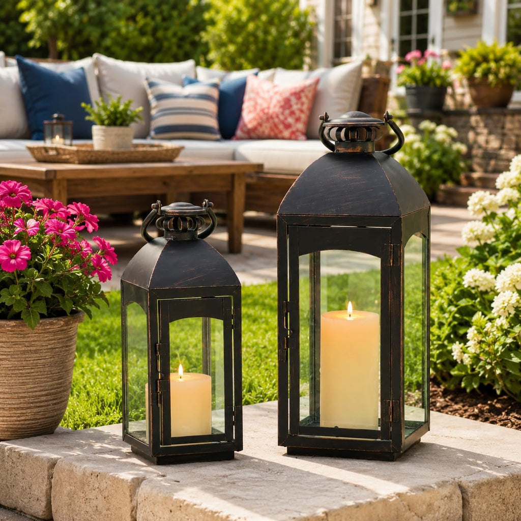 20&16" Metal Lanterns Set of 2