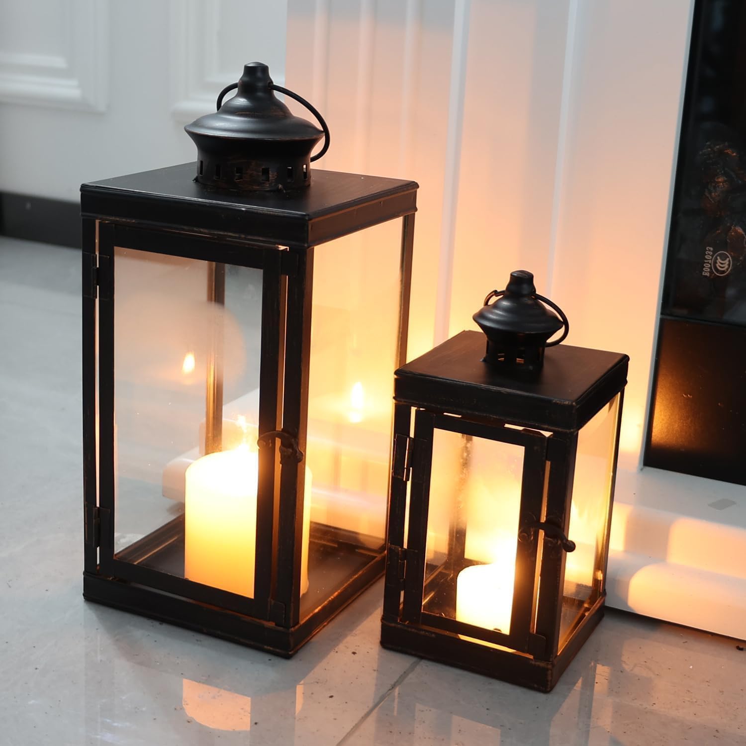 14&10" Metal Lanterns Set of 2