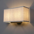 2-Light Square Linen Boho Industrial Wall Sconce