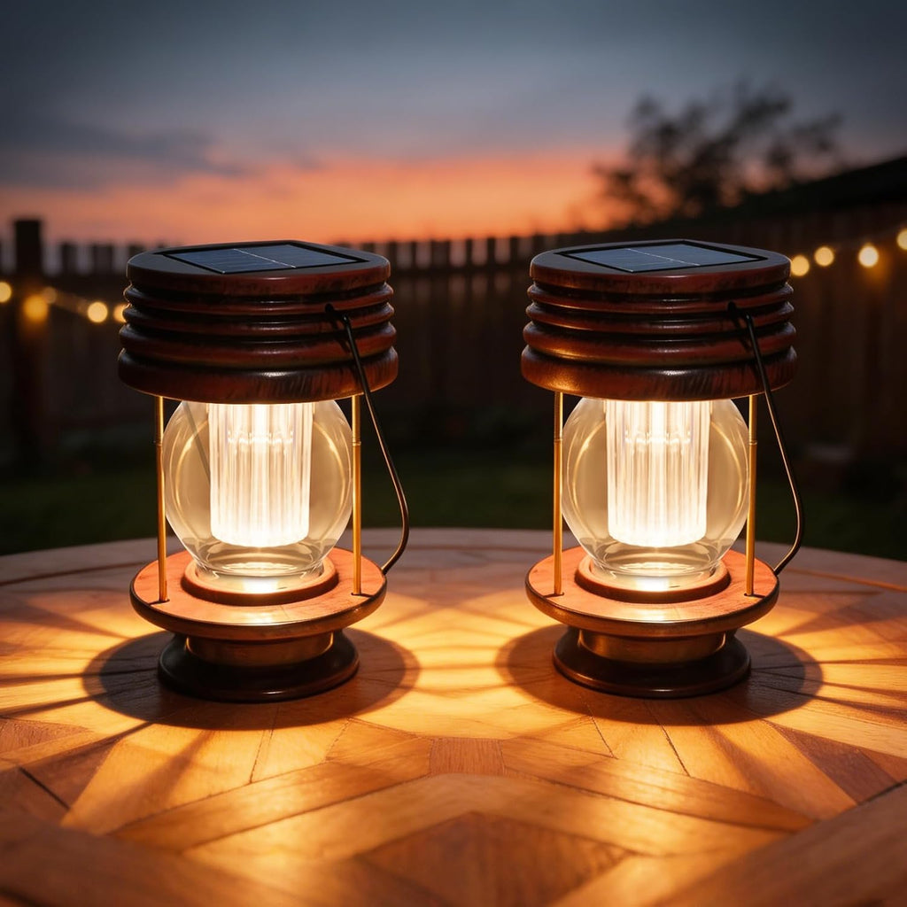 2 Pack Waterproof Solar Hanging Lanterns