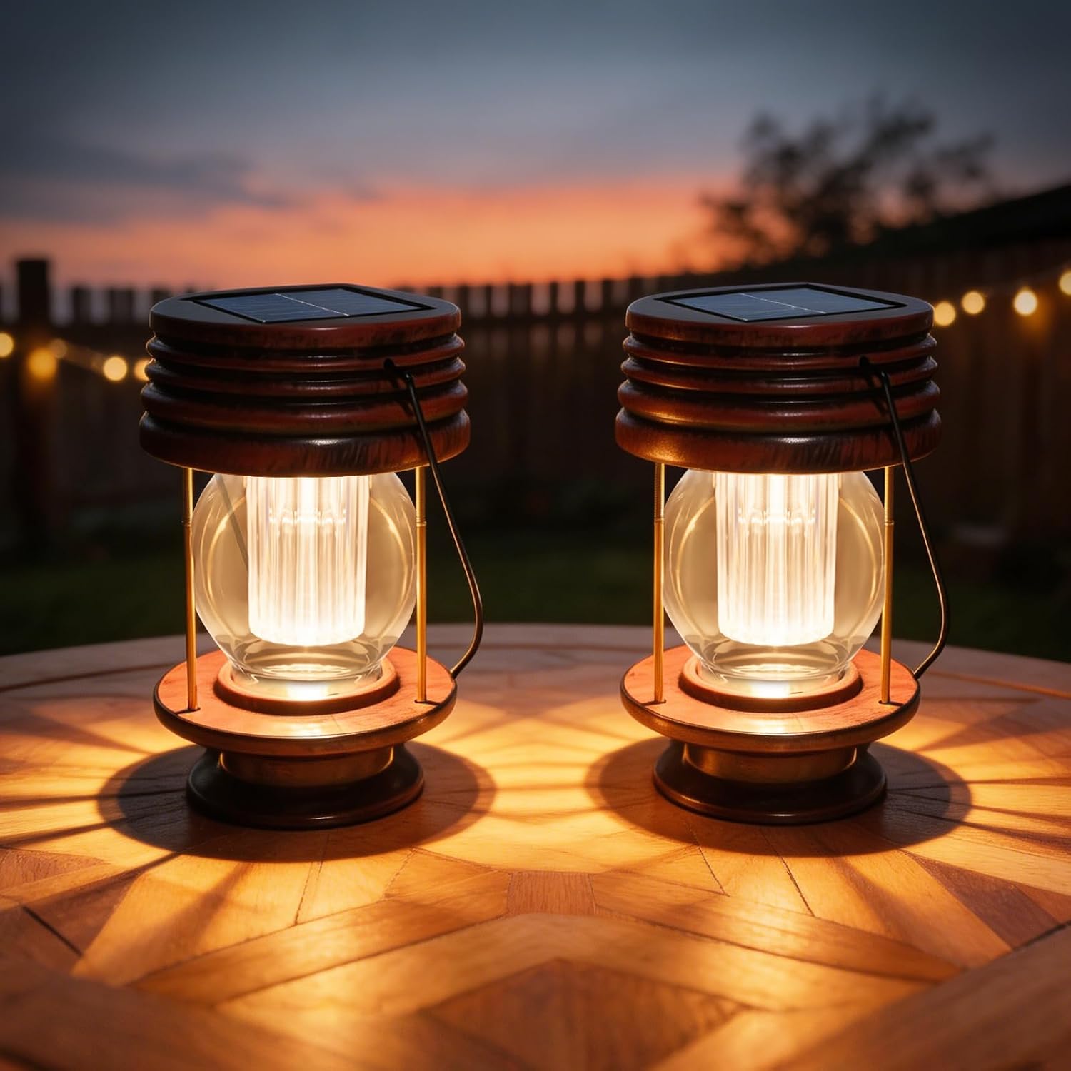 2 Pack Waterproof Solar Hanging Lanterns