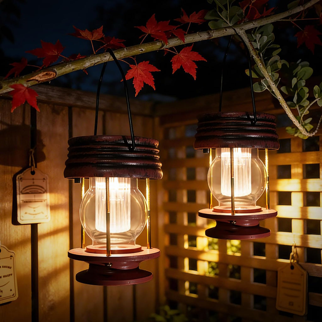 2 Pack Waterproof Solar Hanging Lanterns