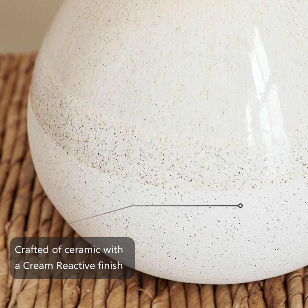 13.7" White Ceramic Lamps Set of 2