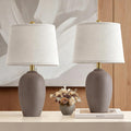 21" Brown Ceramic Table Lamps Set of 2