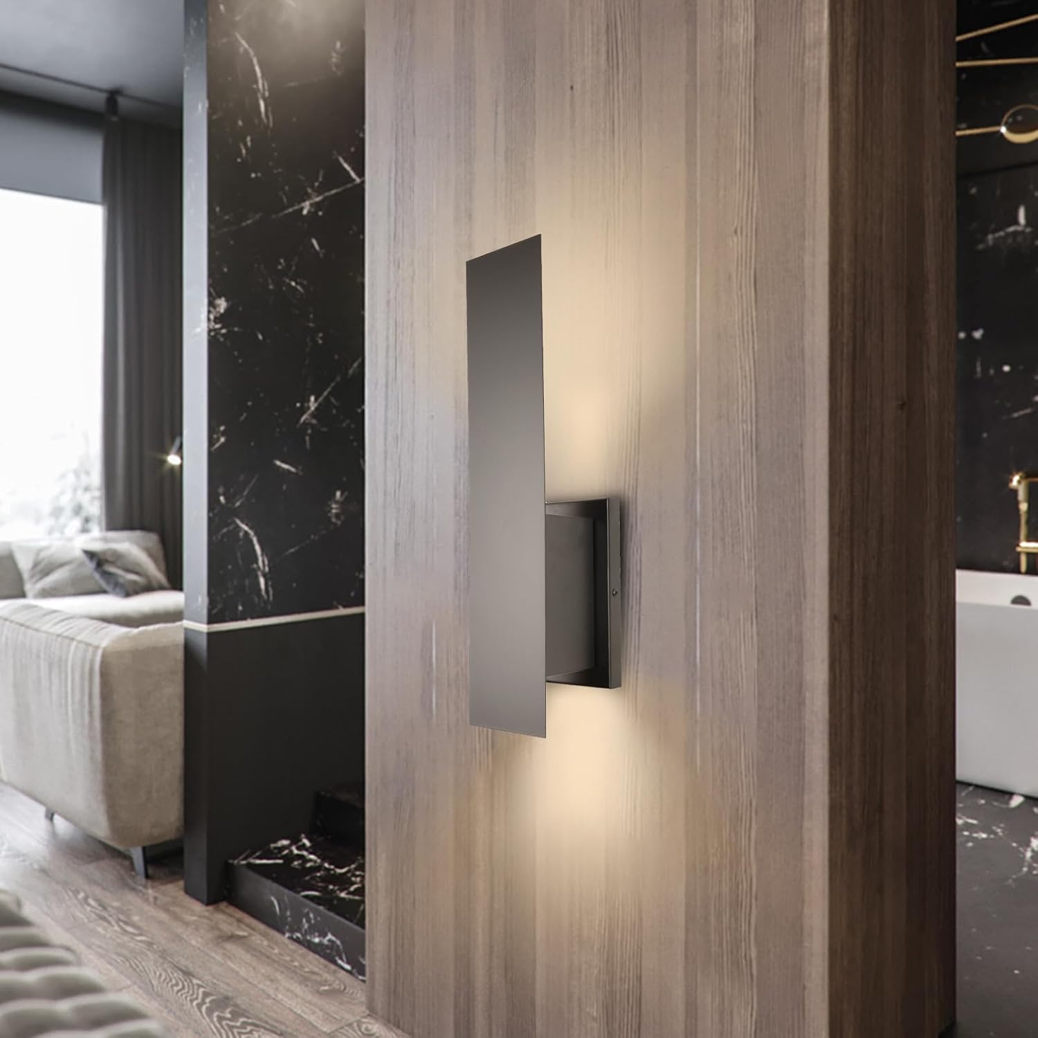 Matte Black Dimmable Up & Down GU10 Wall Sconce