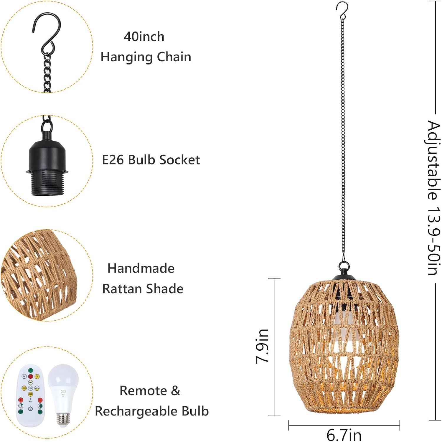 2 Pack Remote Battery Outdoor Chandeliers