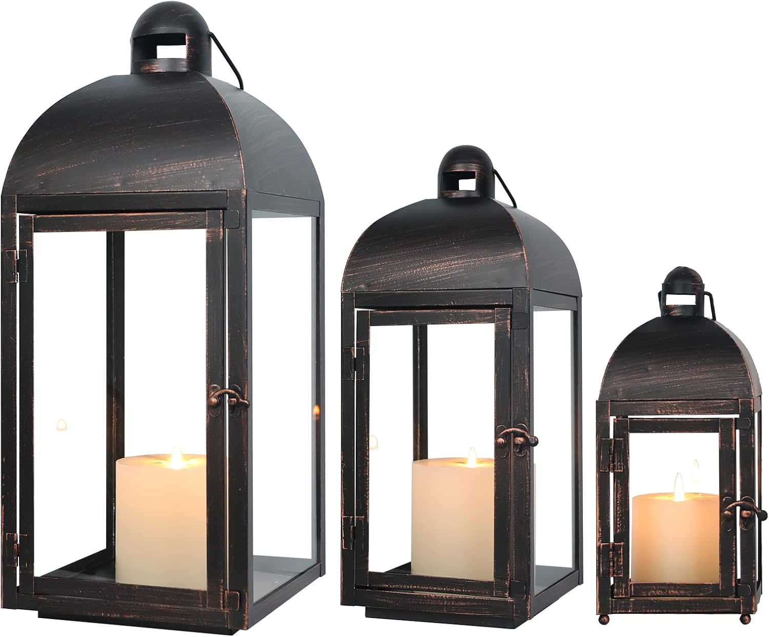 23" Bronze Lanterns Set of 3