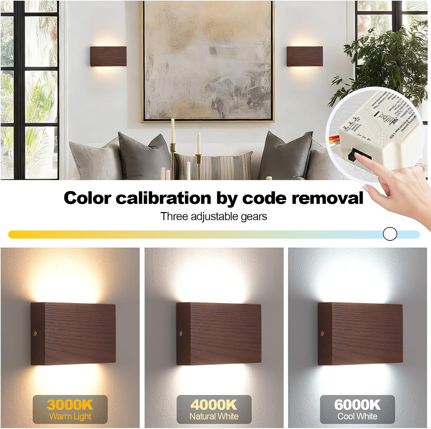 Wood Dimmable Linear Warm LED Wall Sconce