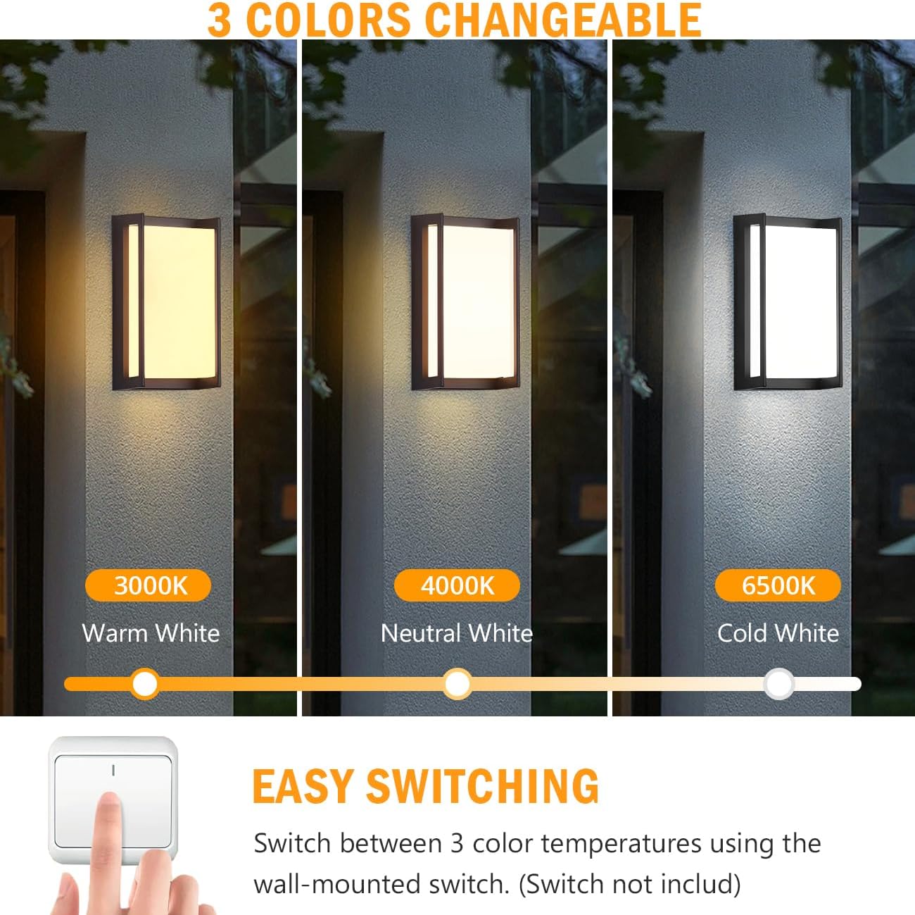 18W 3CCT Aluminum LED Outdoor Wall Sconce