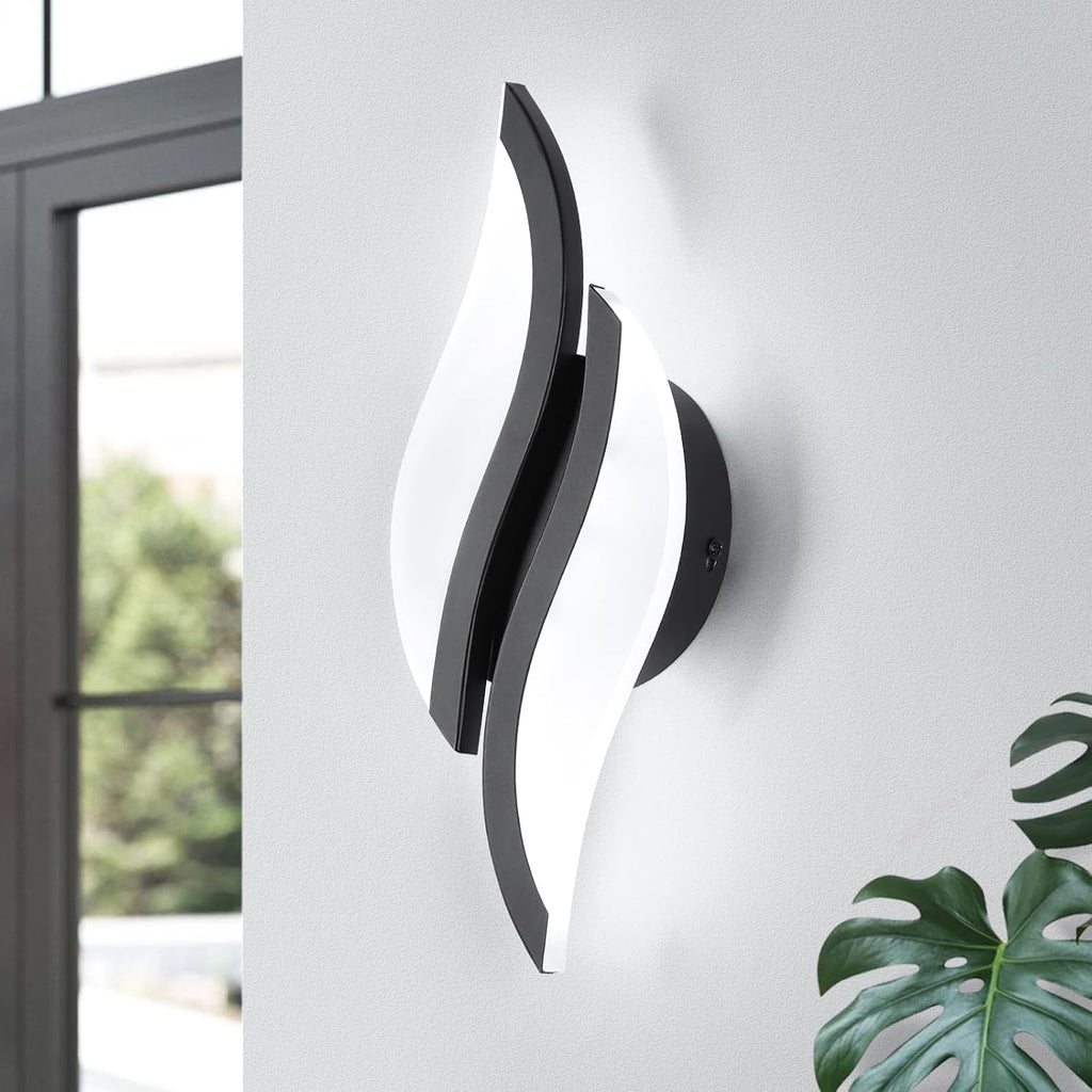 Black Acrylic 6000K LED Wall Sconce 1 Pack