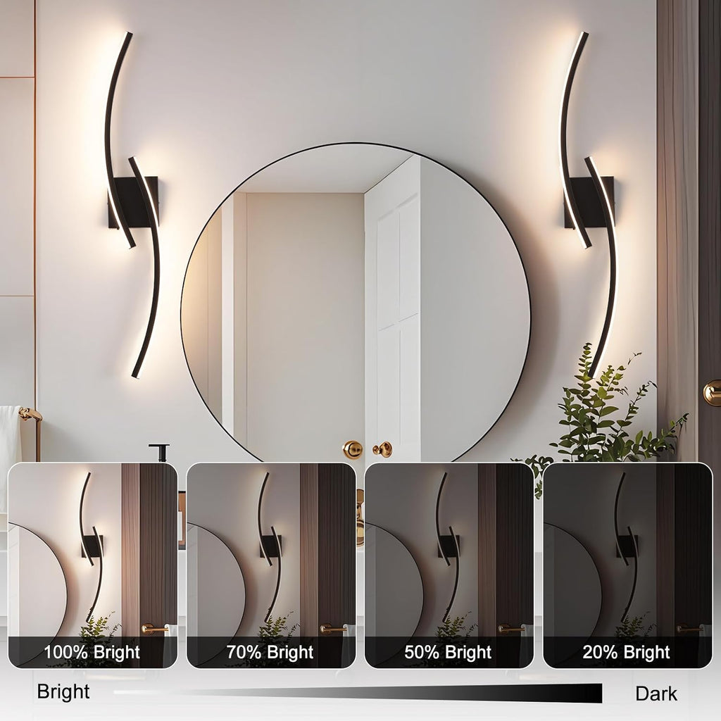 31.5" Black 3000-6000K LED Wall Sconce
