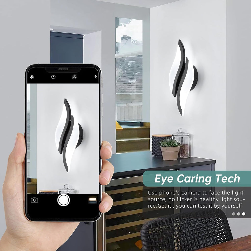 Black Acrylic 6000K LED Wall Sconce 1 Pack
