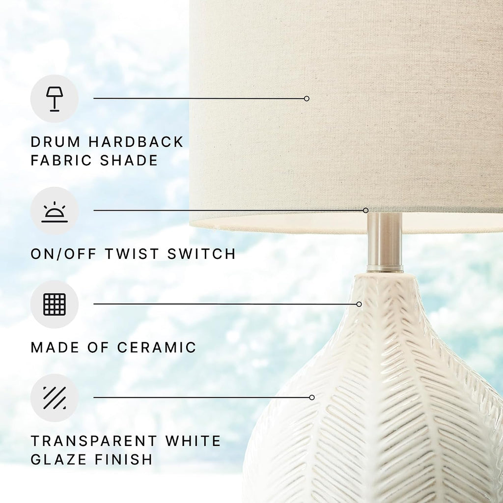 21" Off White Ceramic Table Lamp