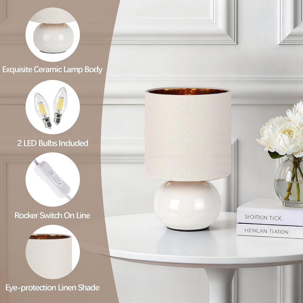 White Classic Ceramic Table Lamps Set of 2