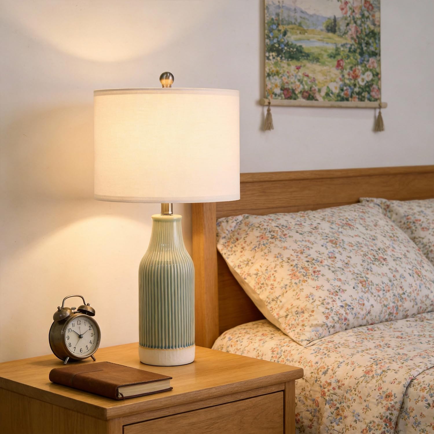 23.75" Light Green Ceramic Table Lamps Set of 2