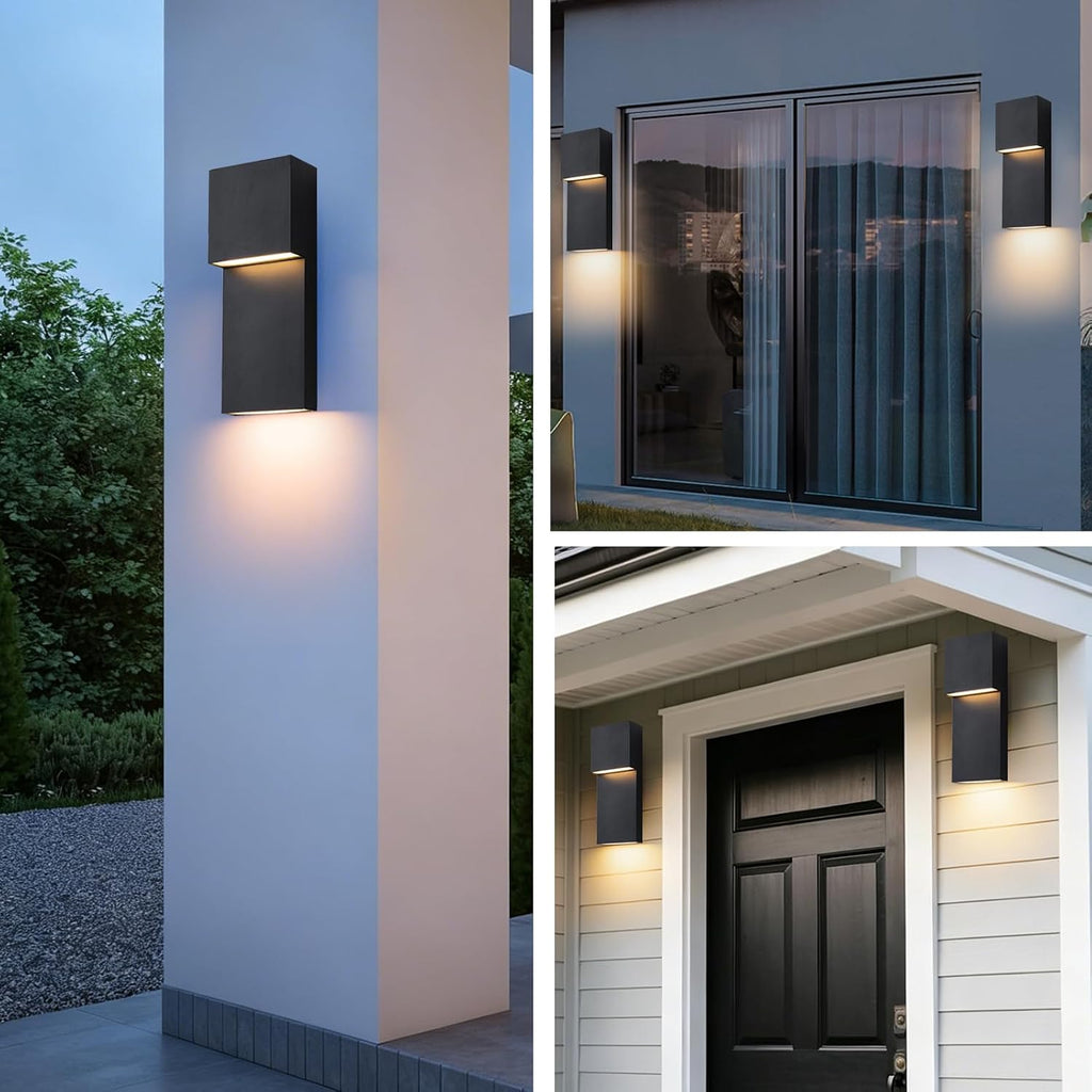 15" Matte Black 20W 3000K LED Outdoor Wall Sconce