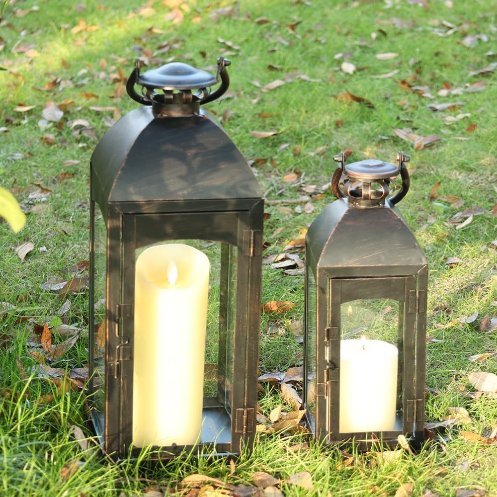 20&16" Metal Lanterns Set of 2