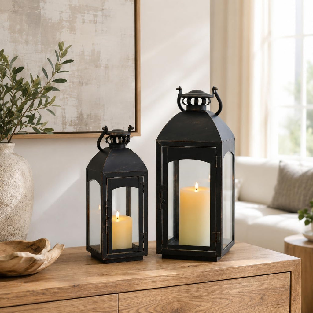 20&16" Metal Lanterns Set of 2