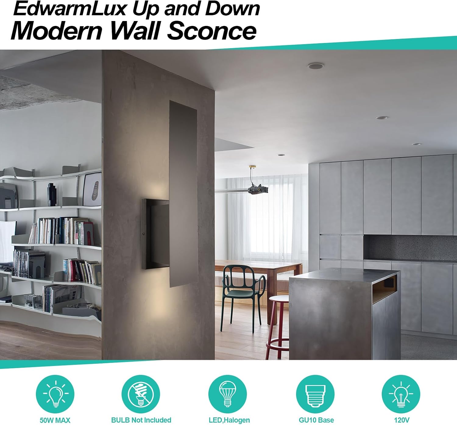 Matte Black Dimmable Up & Down GU10 Wall Sconce