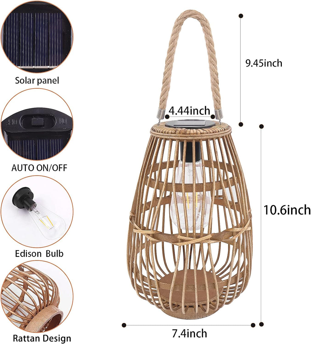 Rattan Waterproof Solar Lantern