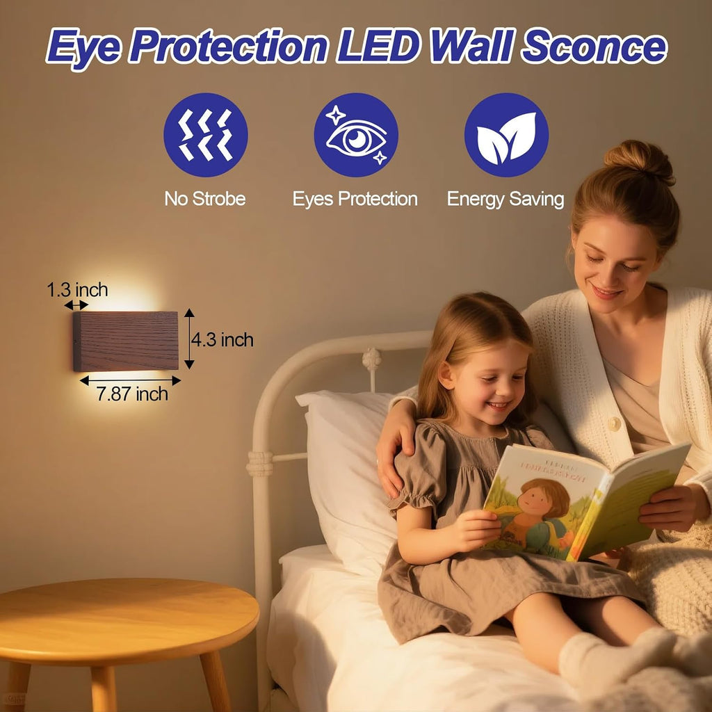 Wood Dimmable Linear Warm LED Wall Sconce