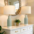 23.75" Light Green Ceramic Table Lamps Set of 2