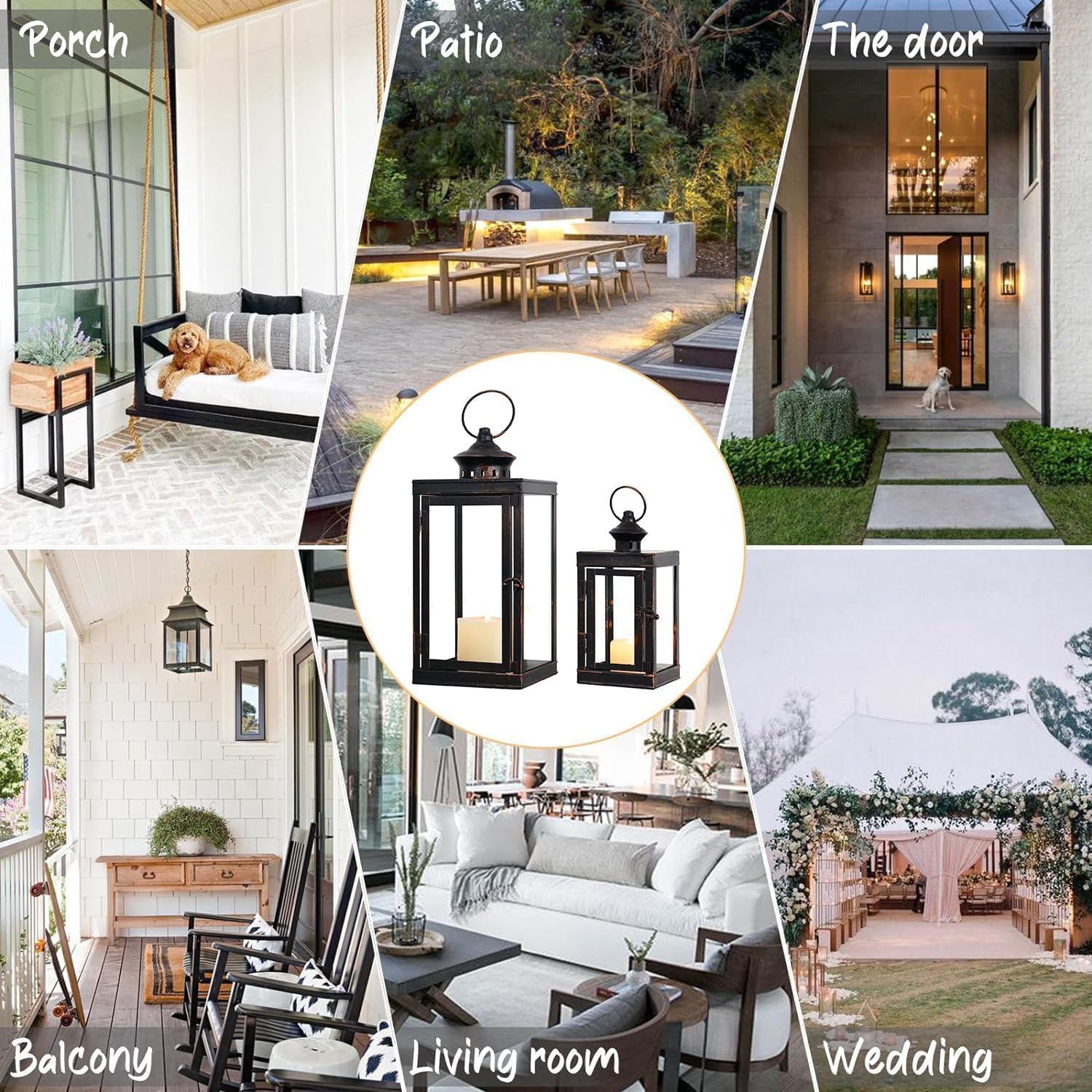 14&10" Metal Lanterns Set of 2