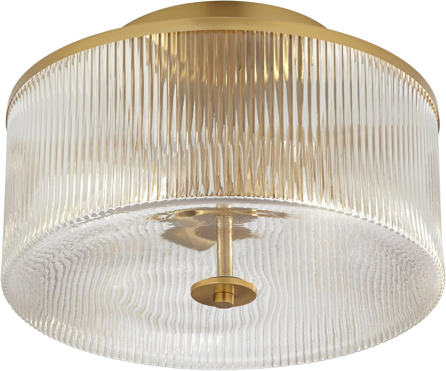 14" Warm Brass 2-Light Drum Ceiling Light