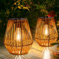 2 Pack Wicker Solar Lanterns