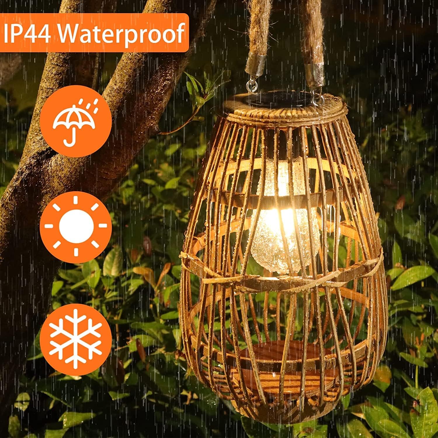 Waterproof Rattan Solar Lantern