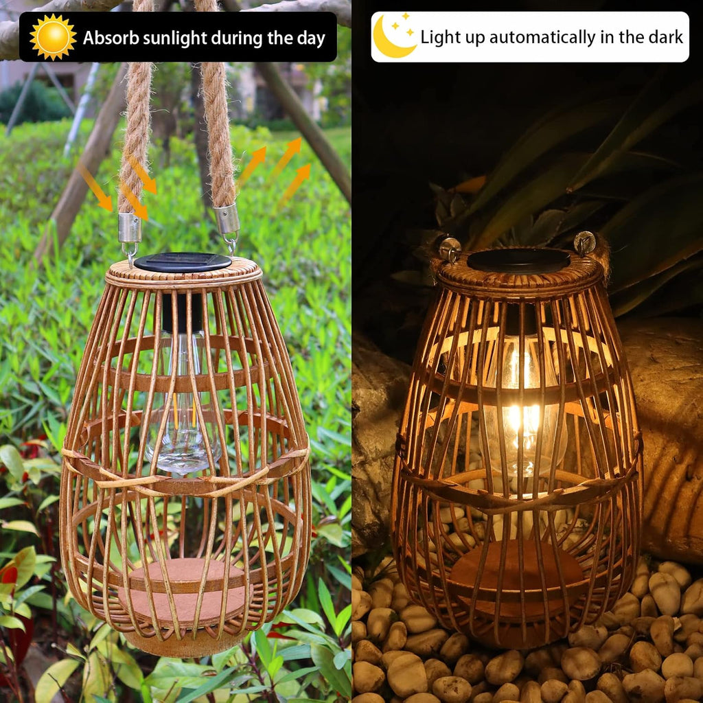Rattan Waterproof Solar Lantern
