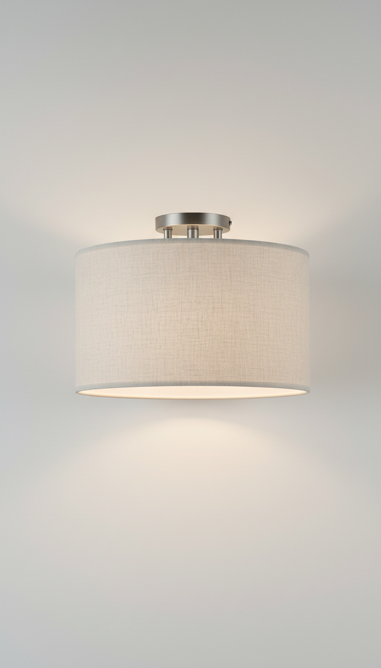 Woven Drum Shade Ceiling Light